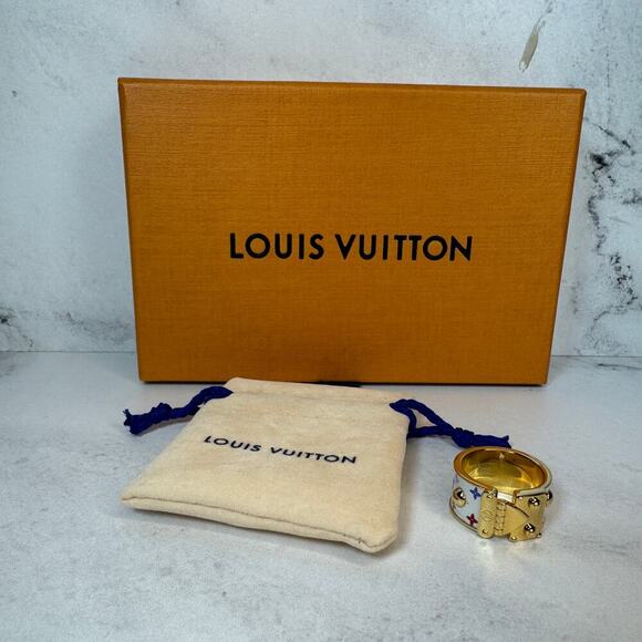 Louis Vuitton Jewelry - Louis Vuitton LV X TM Multicolor Ring Size M Murakami White/Gold New Rare